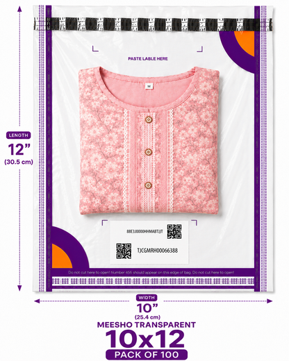 Meesho 10x14 Transparent-(Pack Of 100)
