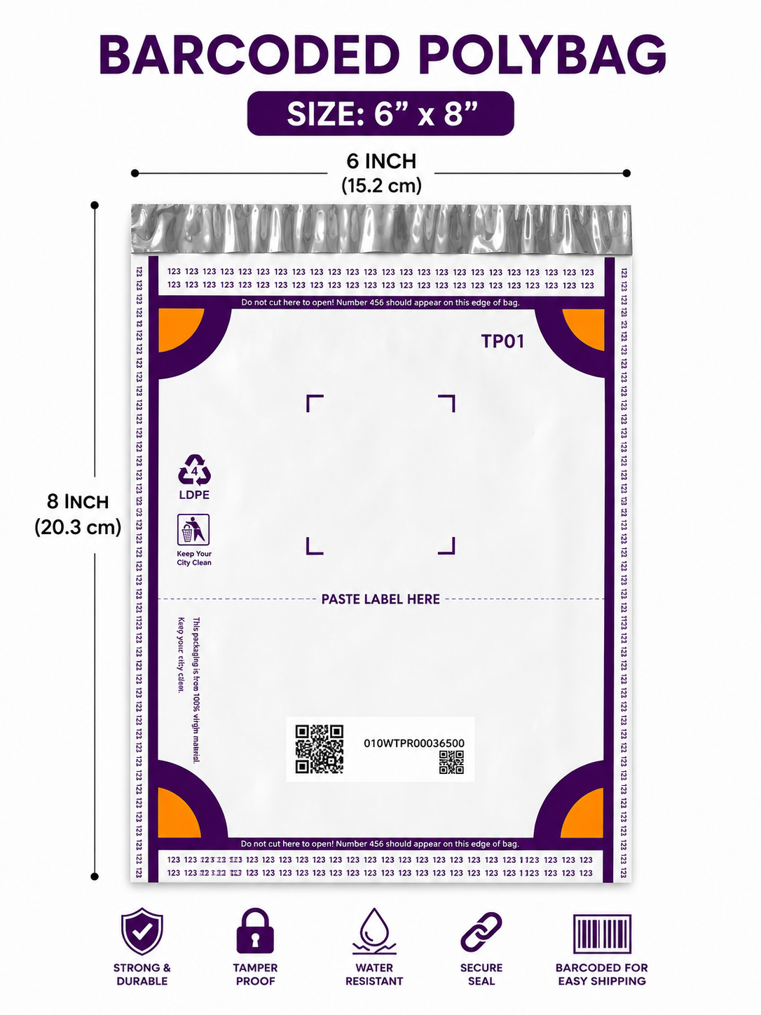 Meesho 6x8 Polybag (Pack Of 50)