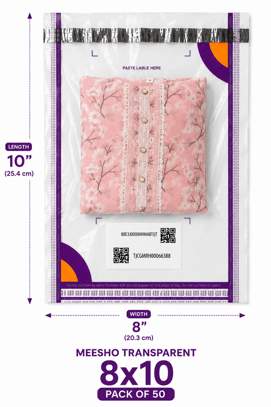 Meesho 8x10 Transparent – Pack of 50
