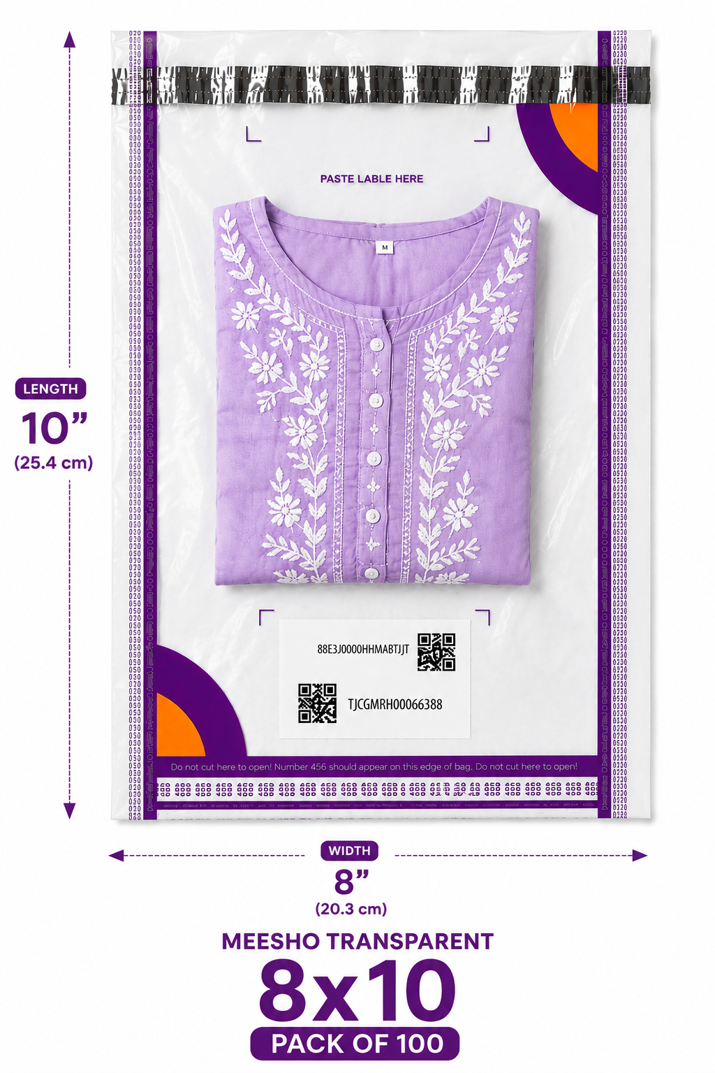 Meesho 8x10 Transparent Polybag (Pack of 100)
