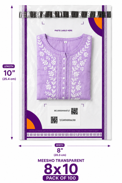 Meesho 8x10 Transparent Polybag (Pack of 100)