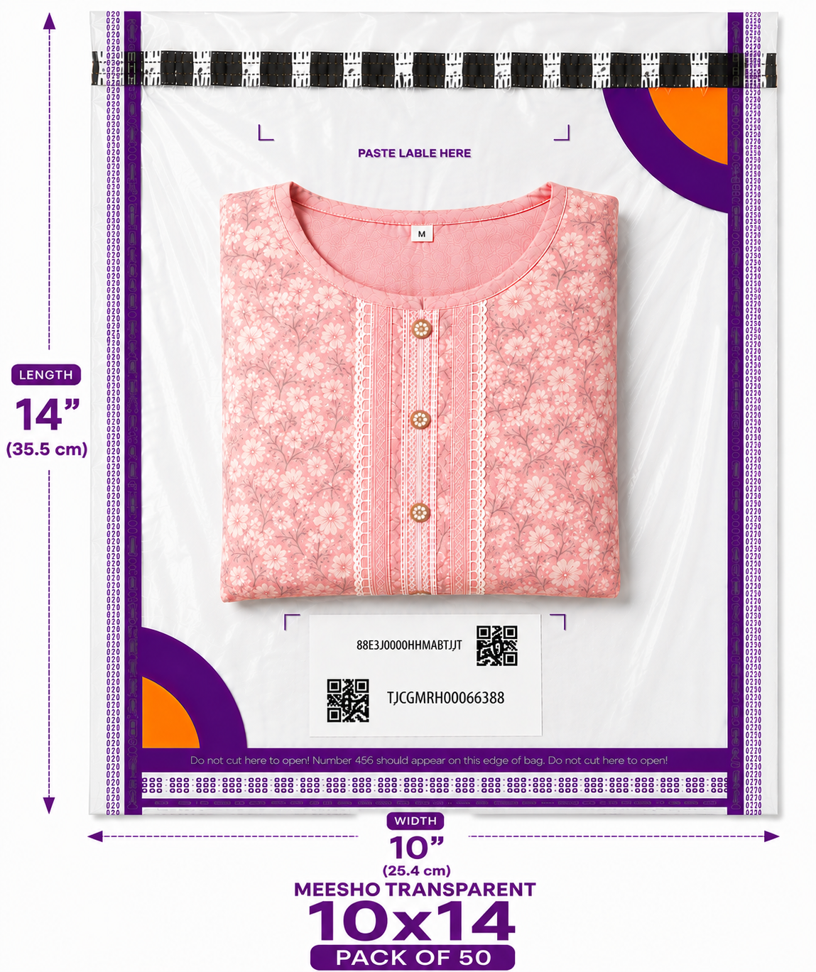 Meesho 10x14 Transparent-(Pack Of 50)