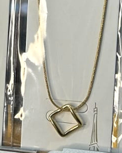 Square pendant necklace - actual product photo