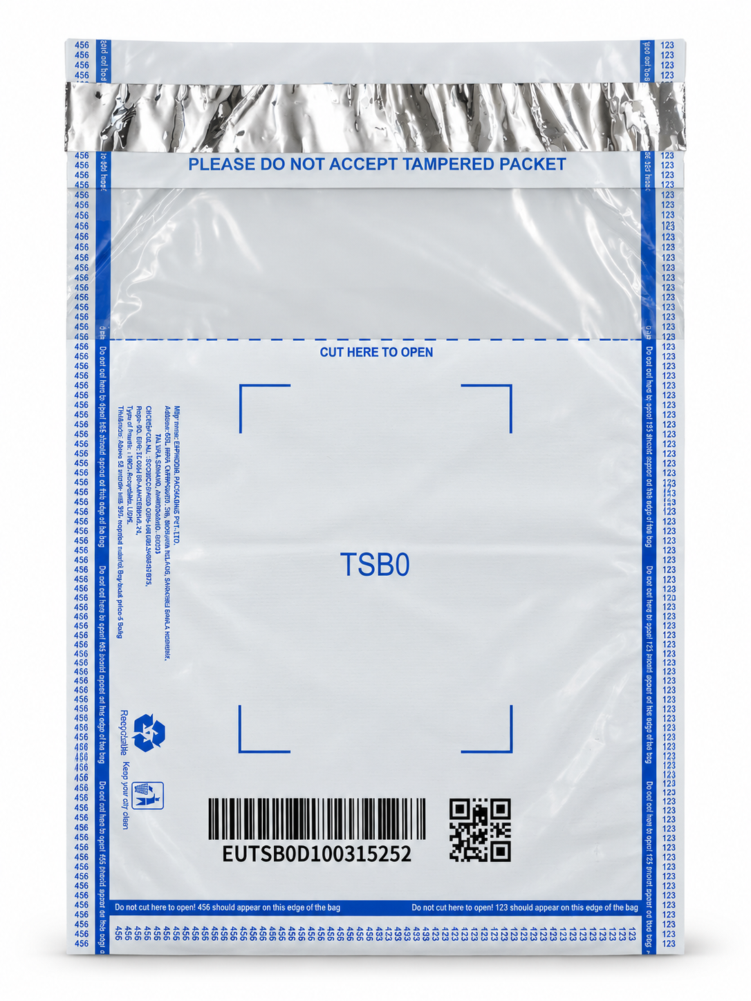 Flipkart TSB0 tamper-proof security bag - back