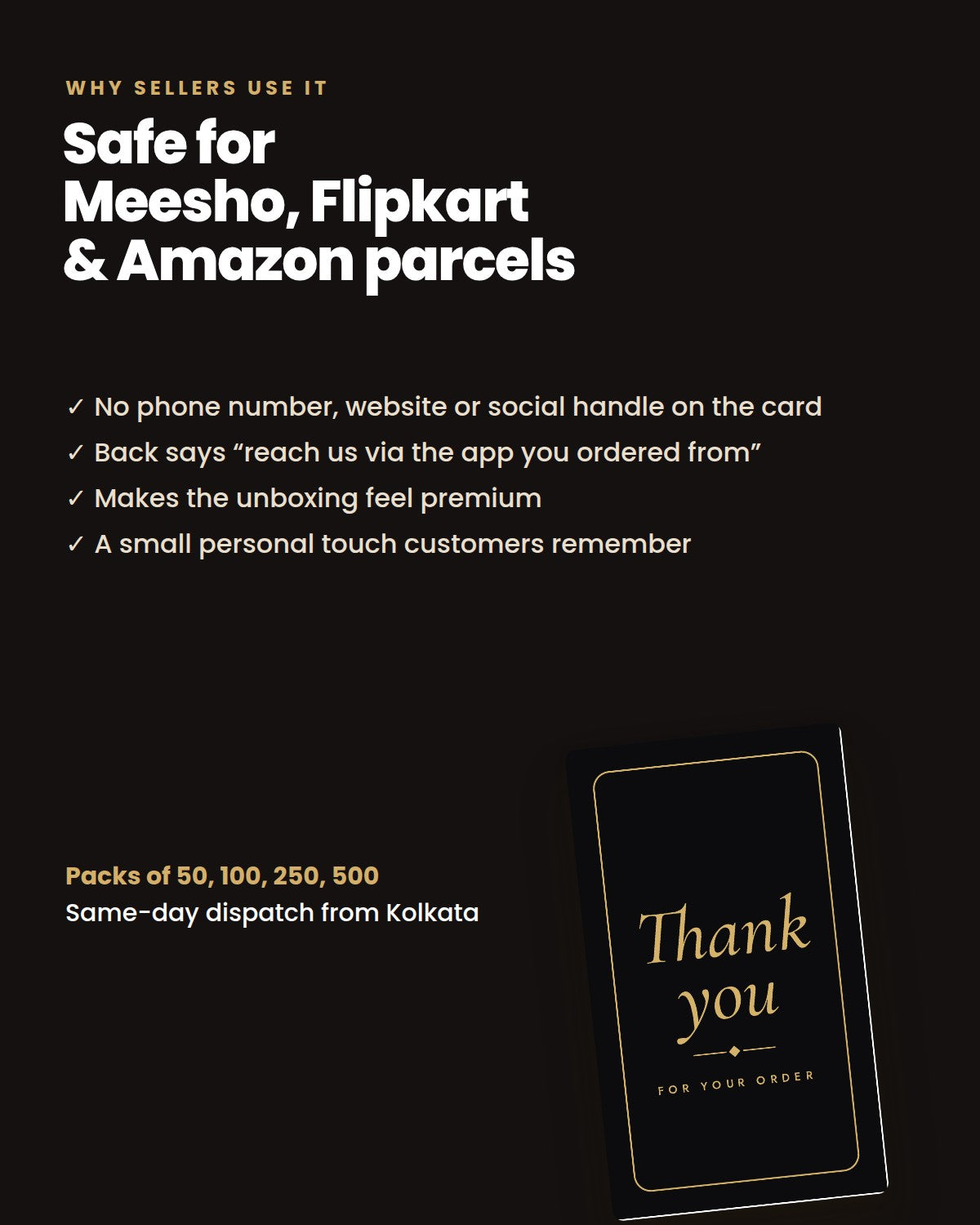 Premium thank you card - marketplace safe