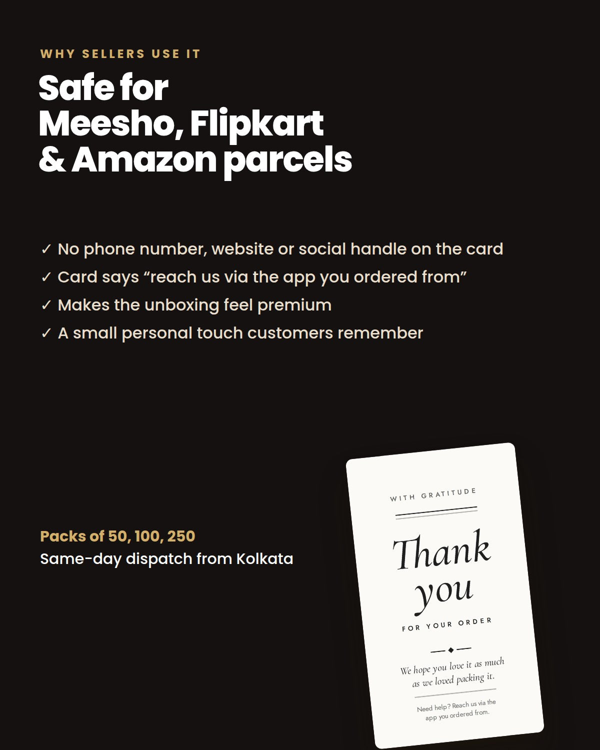 Classic thank you card - marketplace safe